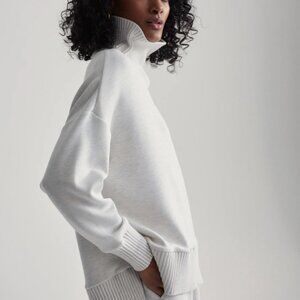 Varley NWT Barker High Neck Sweat Ivory Marl